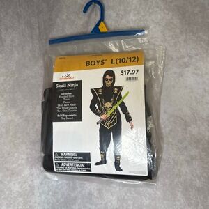 NIP‎ Celebrate! Skull Ninja Costume Cosplay Boys Large 10/12 Black